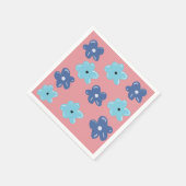 Blaue Hippy-Blume Serviette (Ecke)