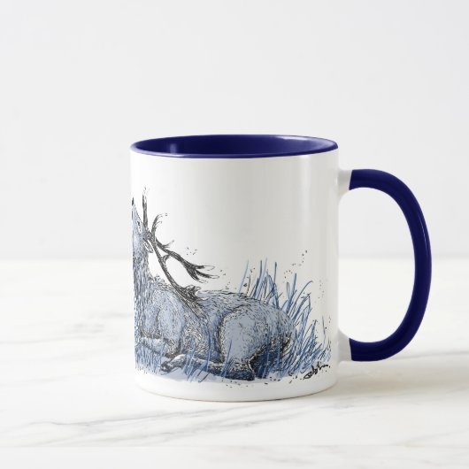 Blaue Hirsch-Tasse Tasse (Rechts)