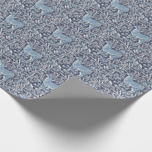 Blaue Hirsch Vintage-Tier-Natur-Weihnachtsmuster Geschenkpapier
