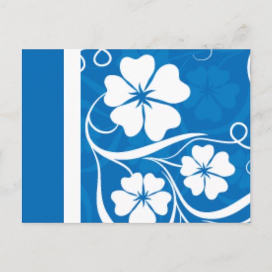 Blaue HisbiskusParty Einladung (Rückseite)