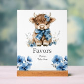 Blaue Hochlandkuh Geburtstagsfavoriten Zeichen Acrylschild (Neutral)