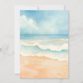 Blaue Hochzeit am Strand Einladung (Rückseite)