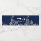 Blaue Hochzeit am Strand Wasserflaschenetikett (Einzelnes Label)