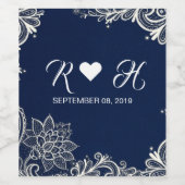 Blaue Hochzeit am Strand Weinetikett (Einzelnes Label)