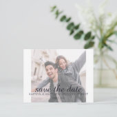 Blaue Hochzeit Ankündigungspostkarte (Stehend Vorderseite)