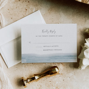 Blaue Hochzeit bei Ebbe RSVP Karte