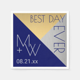 Blaue Hochzeit Chic Best Day Ever Decorative Serviette