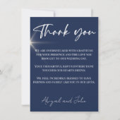 Blaue Hochzeit Dankeskarte (Vorderseite)