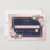 Blaue Hochzeit der blauen Rose RSVP Karte (Vorderseite)