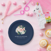 Blaue Hochzeit der blühenden Marine Pappteller (Party)