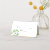 Blaue Hochzeit der botanischen Marine Platzkarte (Vorderseite)