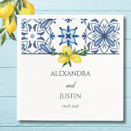 Blaue Hochzeit der Gelben Lemon Serviette