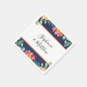 Blaue Hochzeit der Korallenblume Serviette (Ecke)