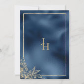 Blaue Hochzeit der Metallischen Seenavigation Einladung (Rückseite)