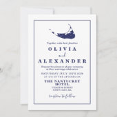 Blaue Hochzeit der Nantucket-Marine Einladung (Vorderseite)