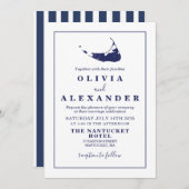 Blaue Hochzeit der Nantucket-Marine Einladung (Vorne/Hinten)