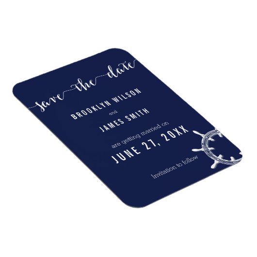 Blaue Hochzeit der Nautik speichert das Datum der Magnet (Rechte Seite)