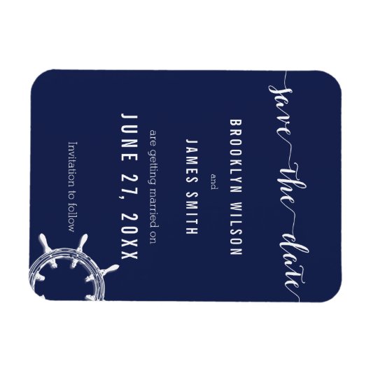 Blaue Hochzeit der Nautik speichert das Datum der  Magnet (Horizontal)