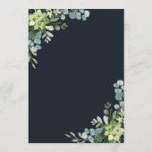 Blaue Hochzeit der Navy in der Nacht Menükarte (Rückseite)