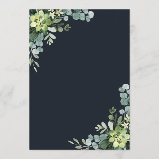 Blaue Hochzeit der Navy in der Nacht Menükarte (Rückseite)