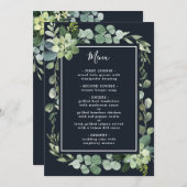 Blaue Hochzeit der Navy in der Nacht Menükarte (Vorne/Hinten)