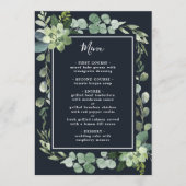 Blaue Hochzeit der Navy in der Nacht Menükarte (Vorderseite)