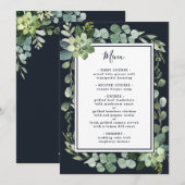 Blaue Hochzeit der Navy in der Nacht Menükarte (Vorne/Hinten)