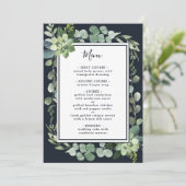 Blaue Hochzeit der Navy in der Nacht Menükarte (Stehend Vorderseite)