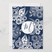 Blaue Hochzeit der weißen Marine Einladung (Rückseite)