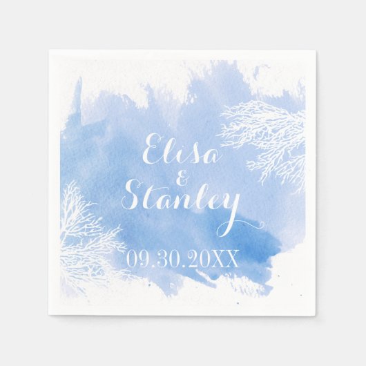 Blaue Hochzeit des Korallenriffs Serviette (Vorderseite)