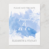 Blaue Hochzeit des Korallenriffs Wasserfarbe Datum Ankündigungspostkarte (Vorderseite)