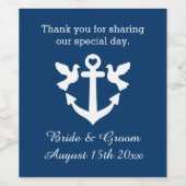 Blaue Hochzeit des nautischen Ankeres Weinetikett (Einzelnes Label)