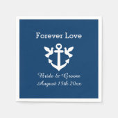 Blaue Hochzeit des Navy-nautischen Anker Serviette (Vorderseite)