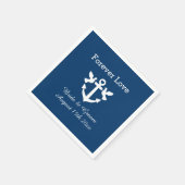 Blaue Hochzeit des Navy-nautischen Anker Serviette (Ecke)