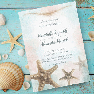 Blaue Hochzeit des Starfish Sea Einladung