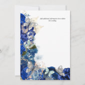 Blaue Hochzeit des Strandschmetterlings Einladung (Rückseite)