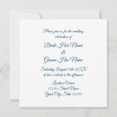 Blaue Hochzeit des Wasseranker-Logos Einladung (Rückseite)