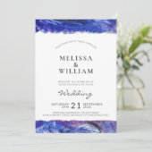 Blaue Hochzeit Einladung (Stehend Vorderseite)
