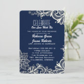 Blaue Hochzeit Einladung (Stehend Vorderseite)