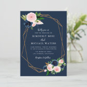 Blaue Hochzeit Einladung (Stehend Vorderseite)