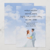 Blaue Hochzeit Einladung (Vorne/Hinten)