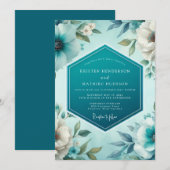 Blaue Hochzeit im Frühlingsstil Einladung (Vorne/Hinten)