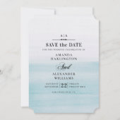 Blaue Hochzeit in Aquarellen. Einfache Eleganz Save The Date (Vorderseite)