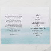 Blaue Hochzeit in Aquarellen. Elegantes Programm g (Vorderseite)