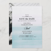 Blaue Hochzeit in Aquarellen. Klassisch elegant na Save The Date (Vorne/Hinten)