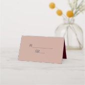 Blaue Hochzeit in Burgund Platzkarte (Vorderseite)