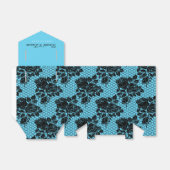 Blaue Hochzeit in Schwarz und Aquamarin Geschenkschachtel (Ungefaltet)