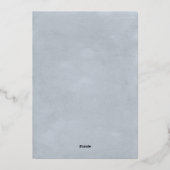 Blaue Hochzeit in Urlaubsort Folieneinladung (Rückseite)