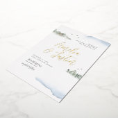 Blaue Hochzeit in Urlaubsort Folieneinladung (Gedreht)