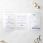 Blaue Hochzeit mit blauem Wasser Dreifach Gefaltete Einladung (Innenseite)